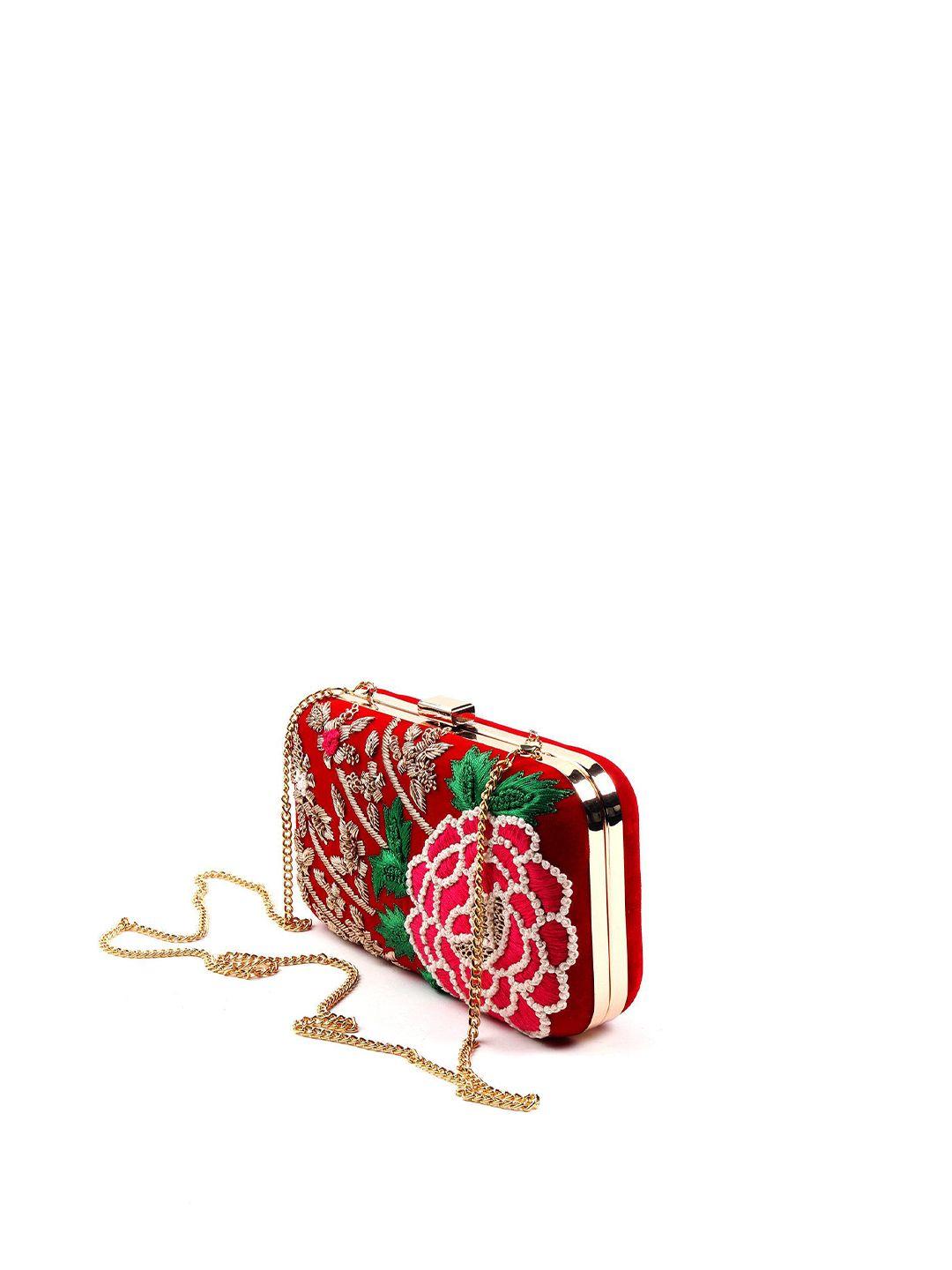 odette embroidered box clutch