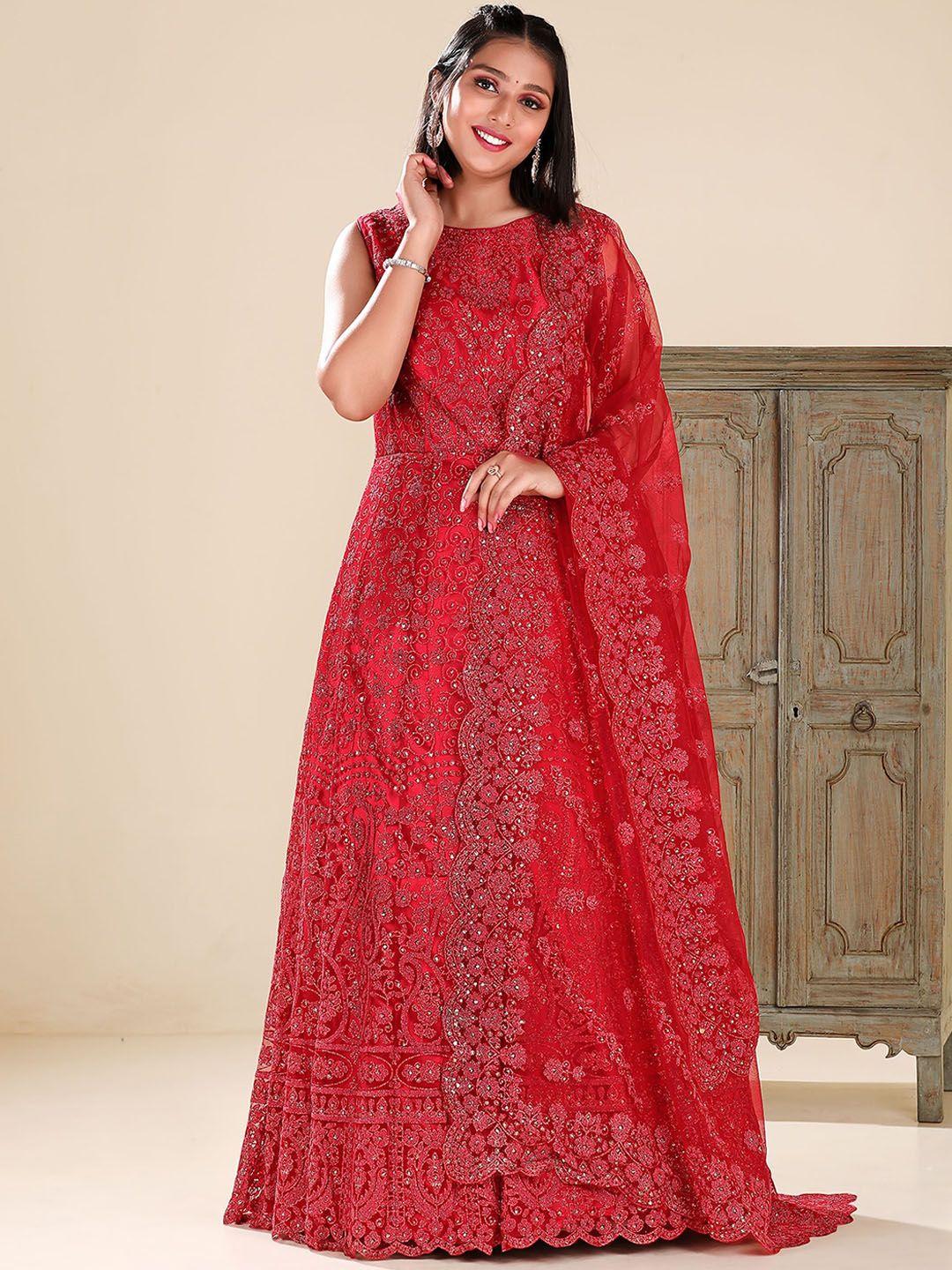 odette ethnic motifs embellished embroidered detailed ethnic dress with dupatta