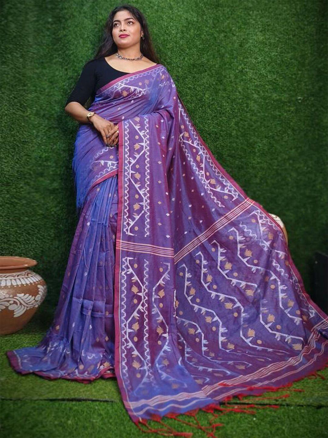 odette ethnic motifs woven design jamdani saree