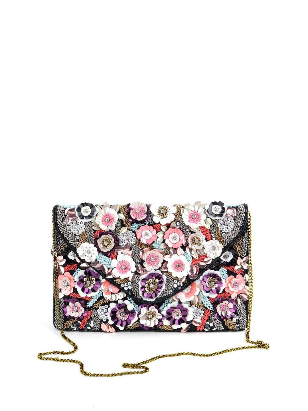 odette floral embellished purse clutch