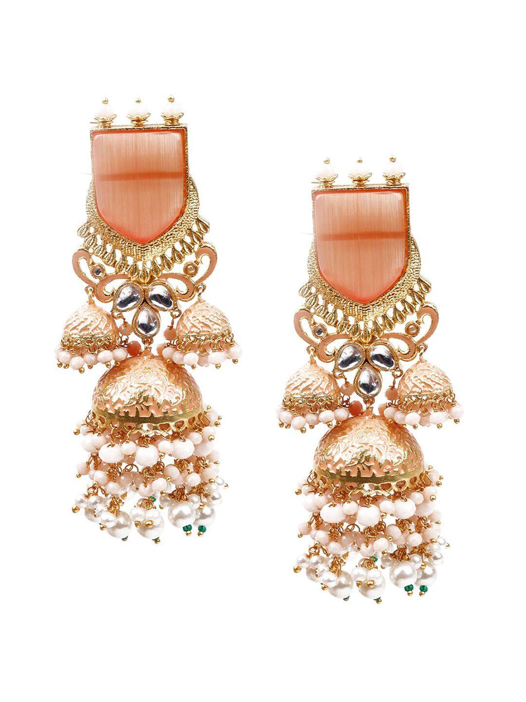 odette gold-plated beaded dome shaped jhumkas