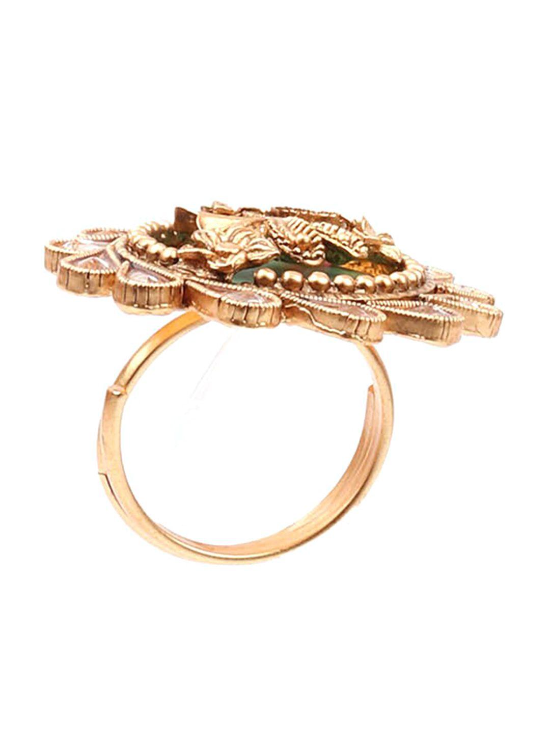 odette gold-plated stone-studded finger ring
