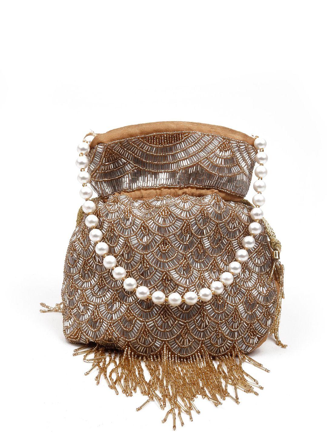 odette gold-toned embellished half moon sling bag