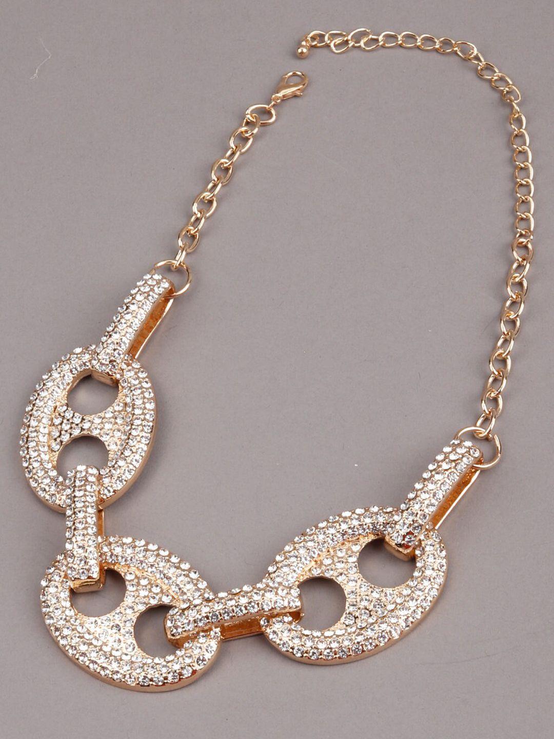 odette gold-toned stone studded statement necklace