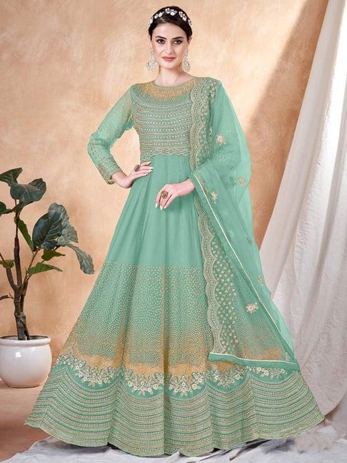 odette green embroidered unstitched dress material