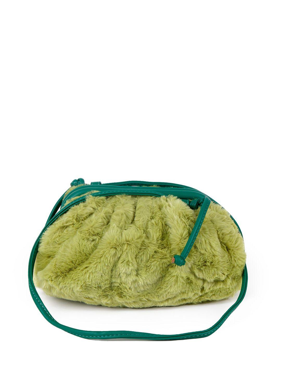 odette green leather swagger sling bag