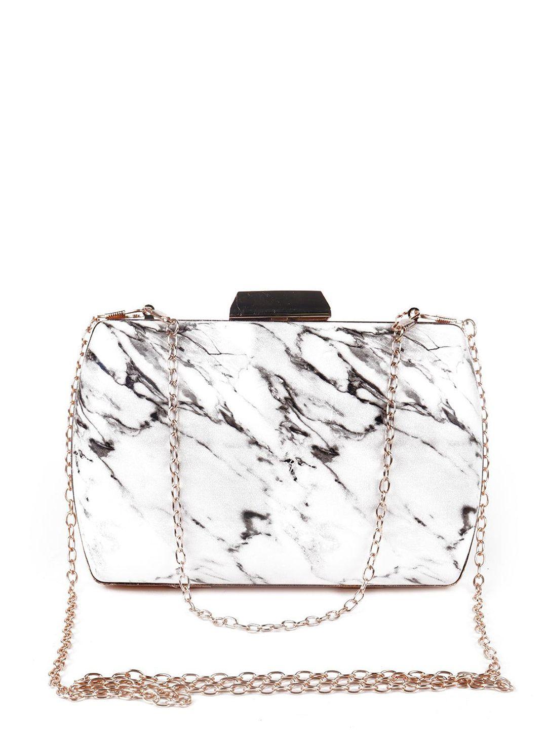 odette marble printed box clutch