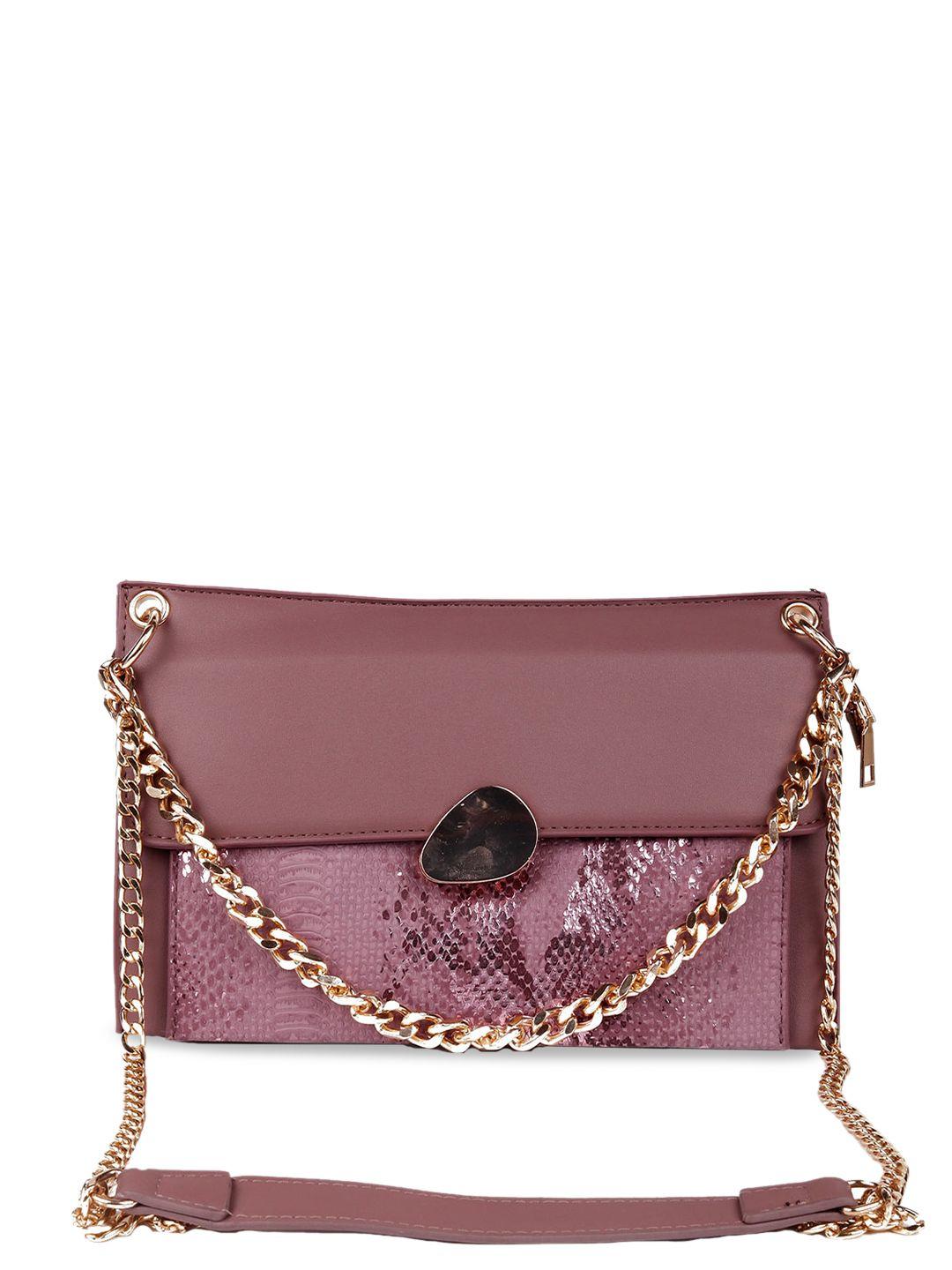 odette mauve leather structured sling bag