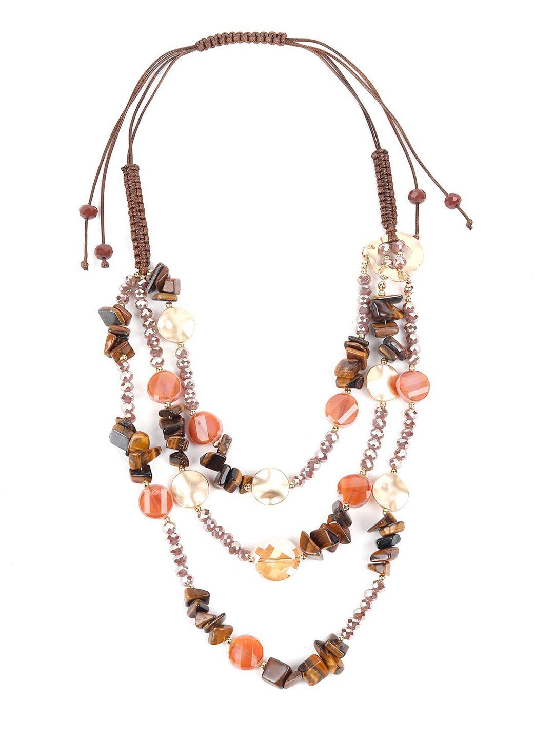 odette multicoloured brass bohemian necklace