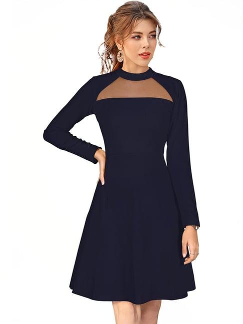 odette navy a-line dress