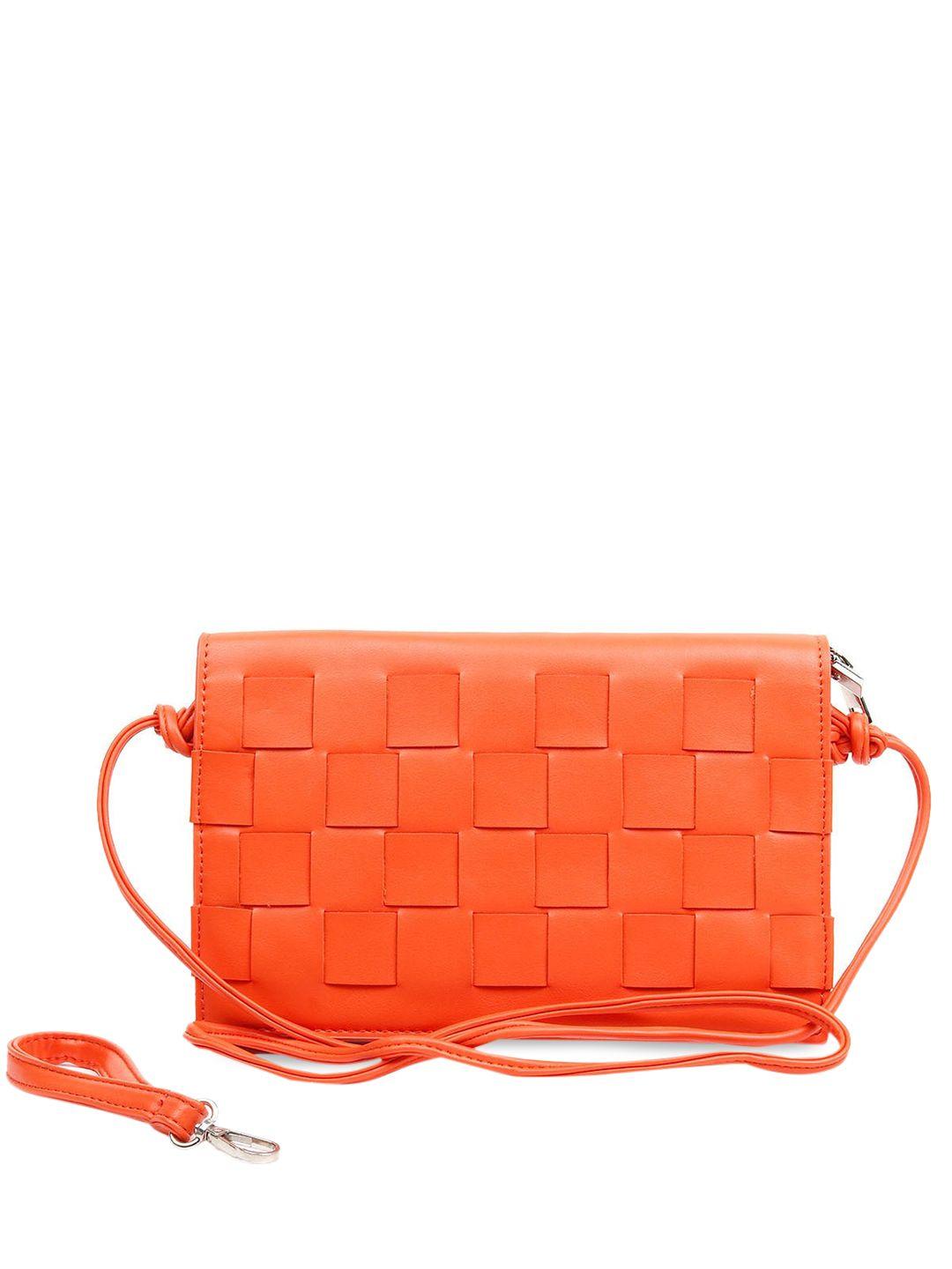 odette orange structured sling bag with quilted