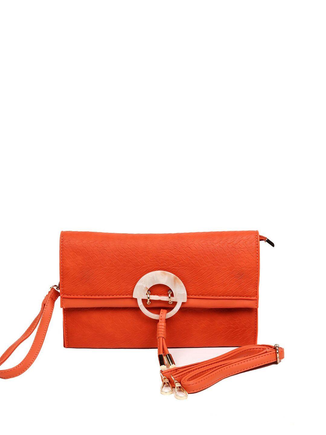 odette orange textured purse clutch