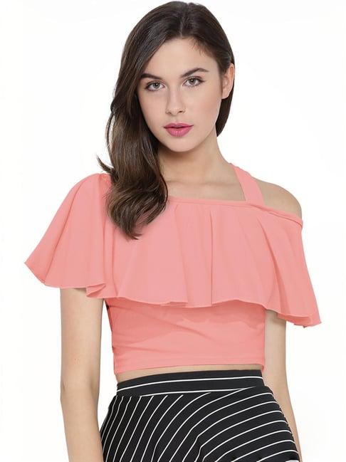 odette pink regular fit crop top