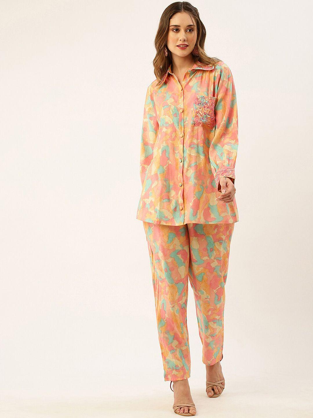 odette printed shirt and trousers co-ords