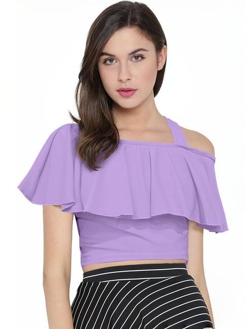 odette purple regular fit crop top