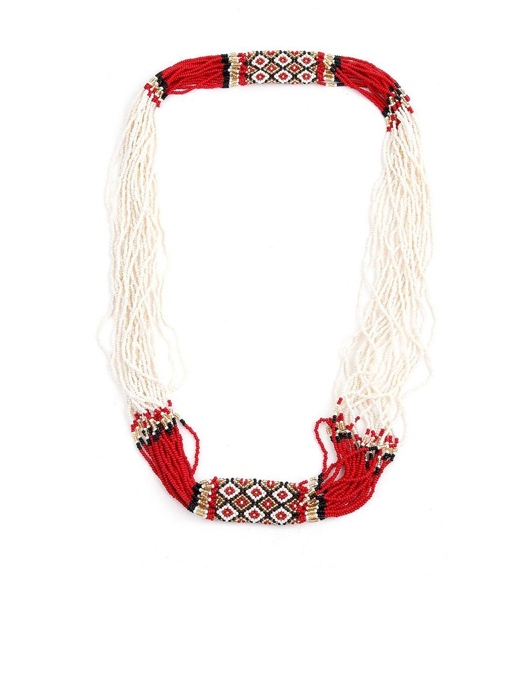 odette red & white necklace