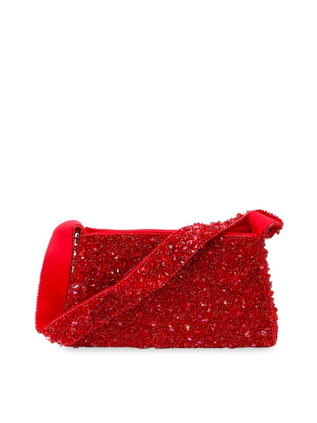 odette red embellished swagger sling bag