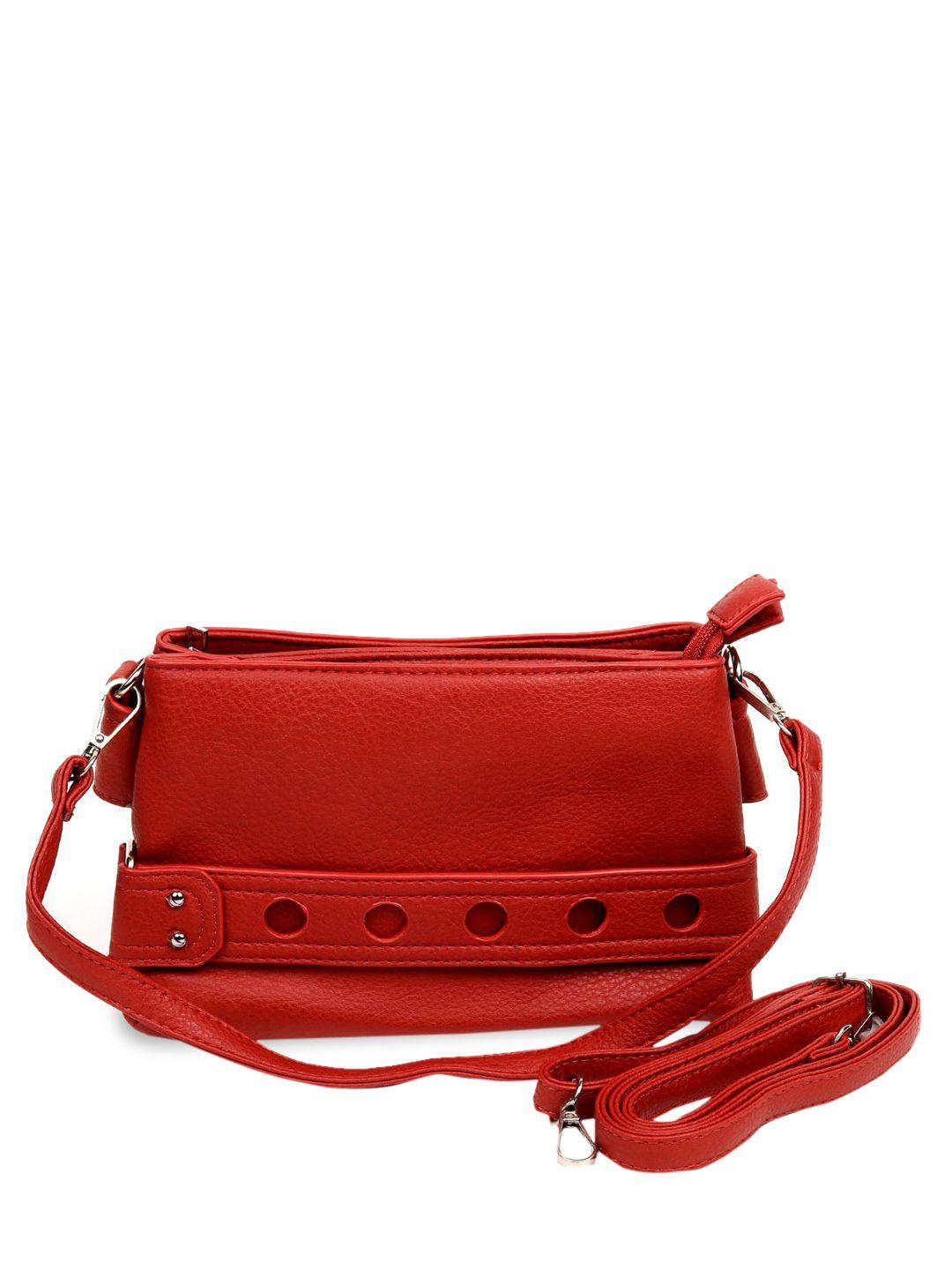 odette red structured sling bag