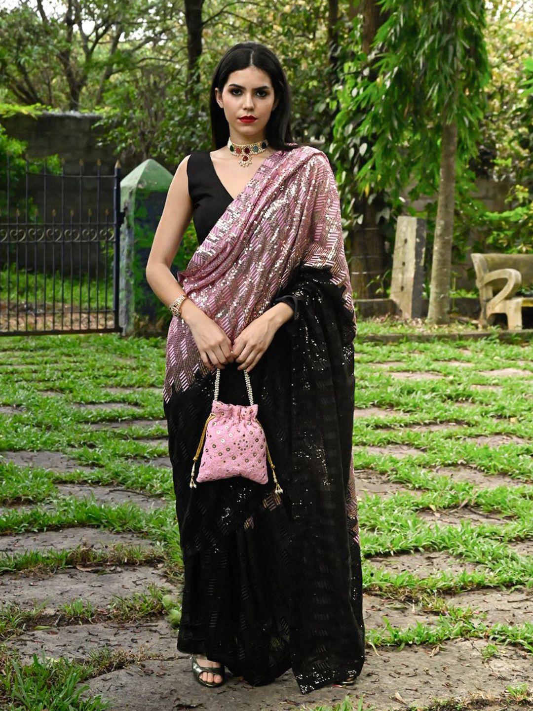 odette sequinned embellished saree