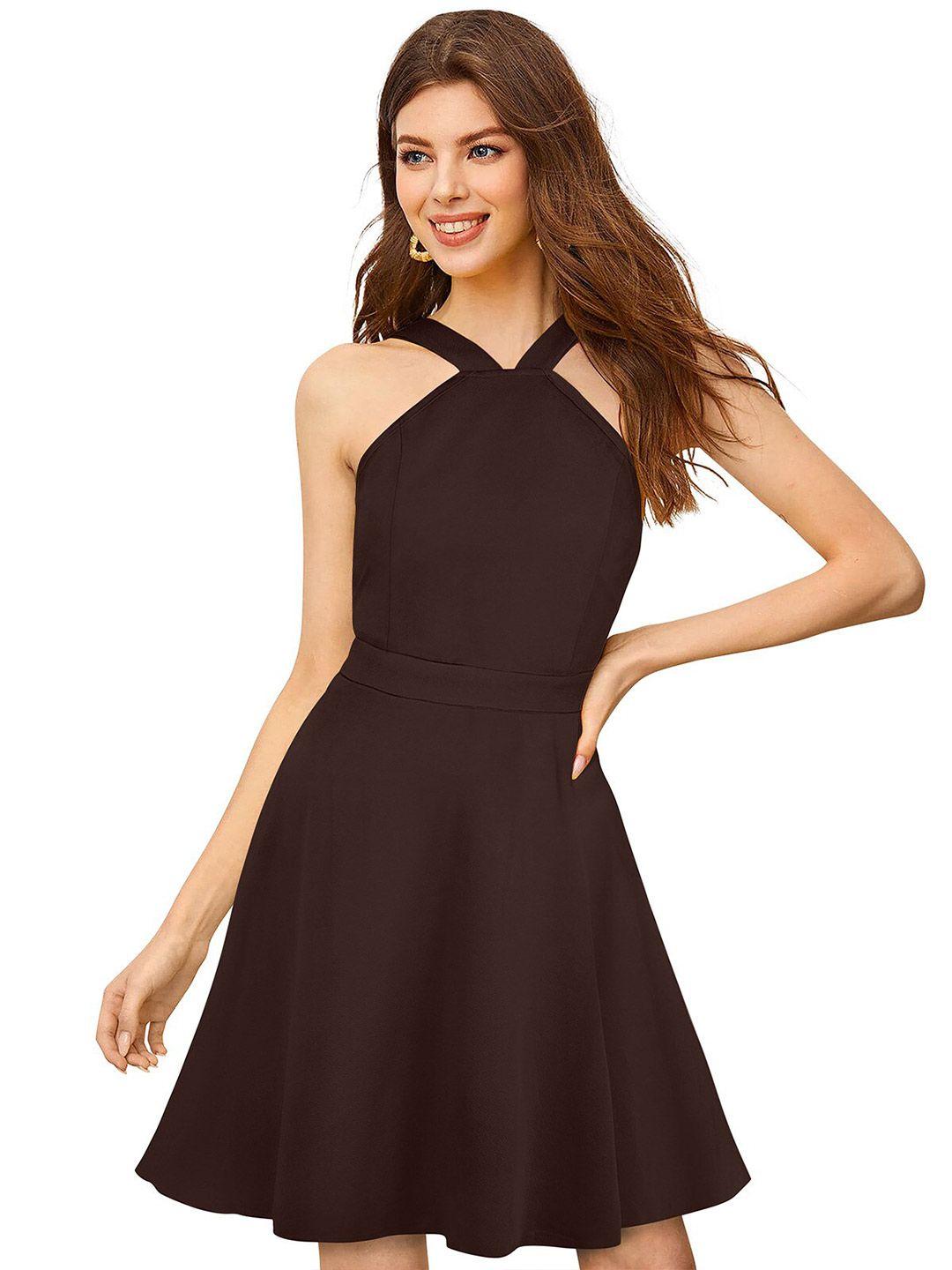 odette shoulder straps acrylic fit & flare dress