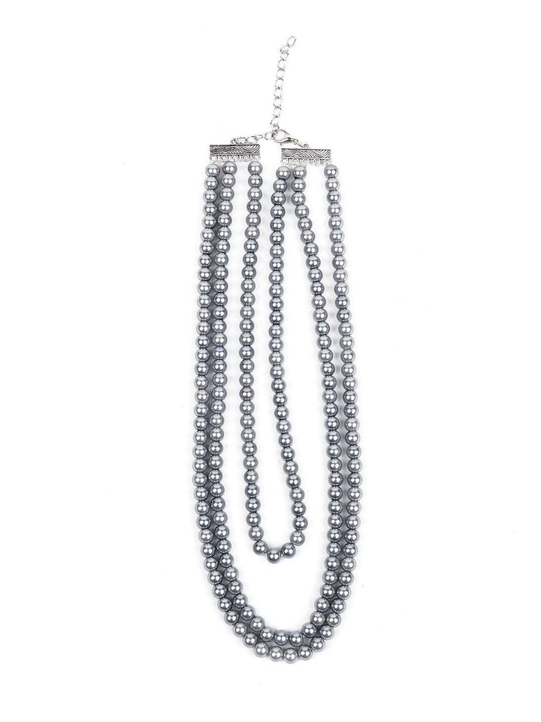 odette silver-plated layered  beaded necklace
