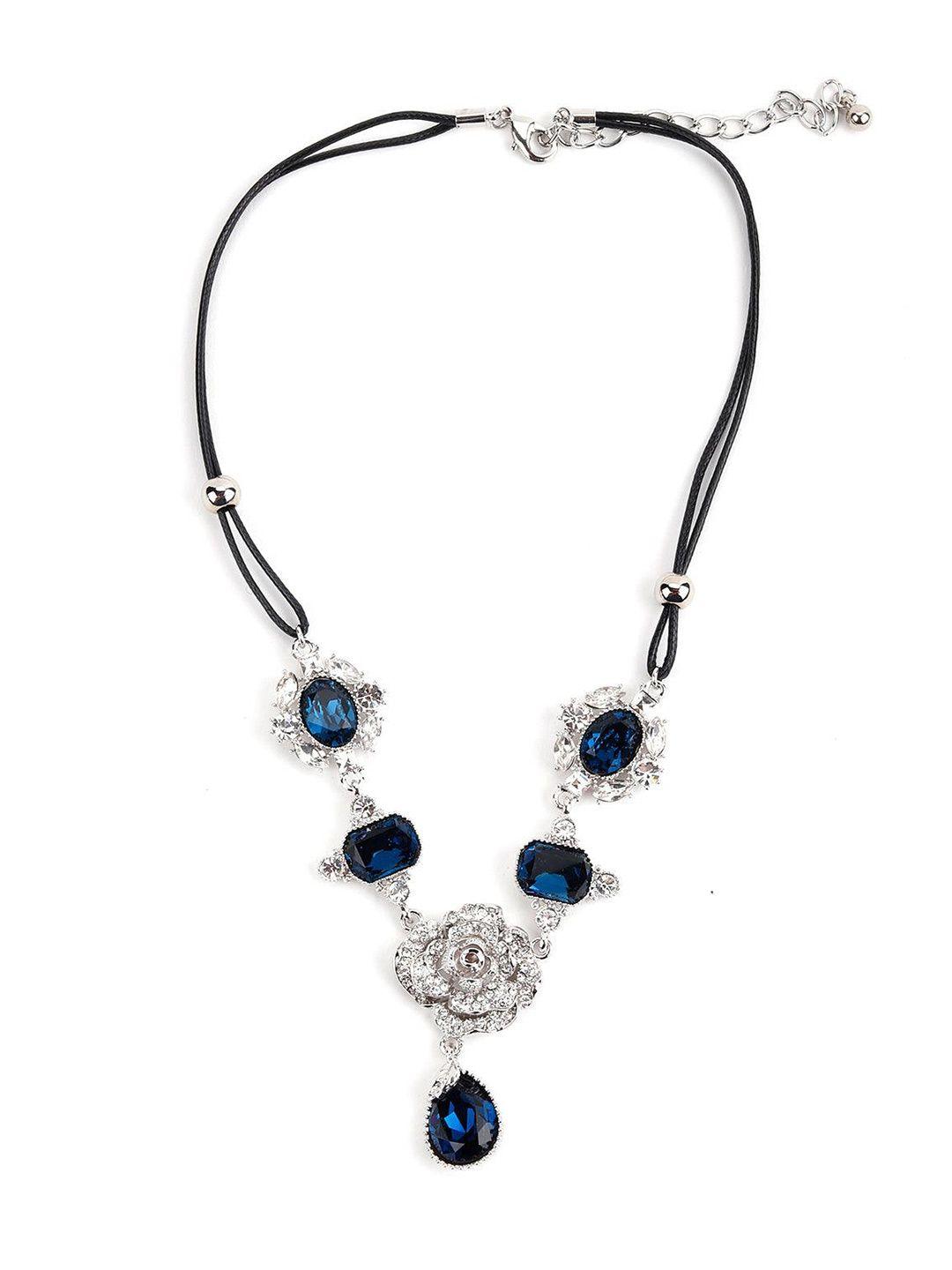 odette silver-plated stone studded necklace