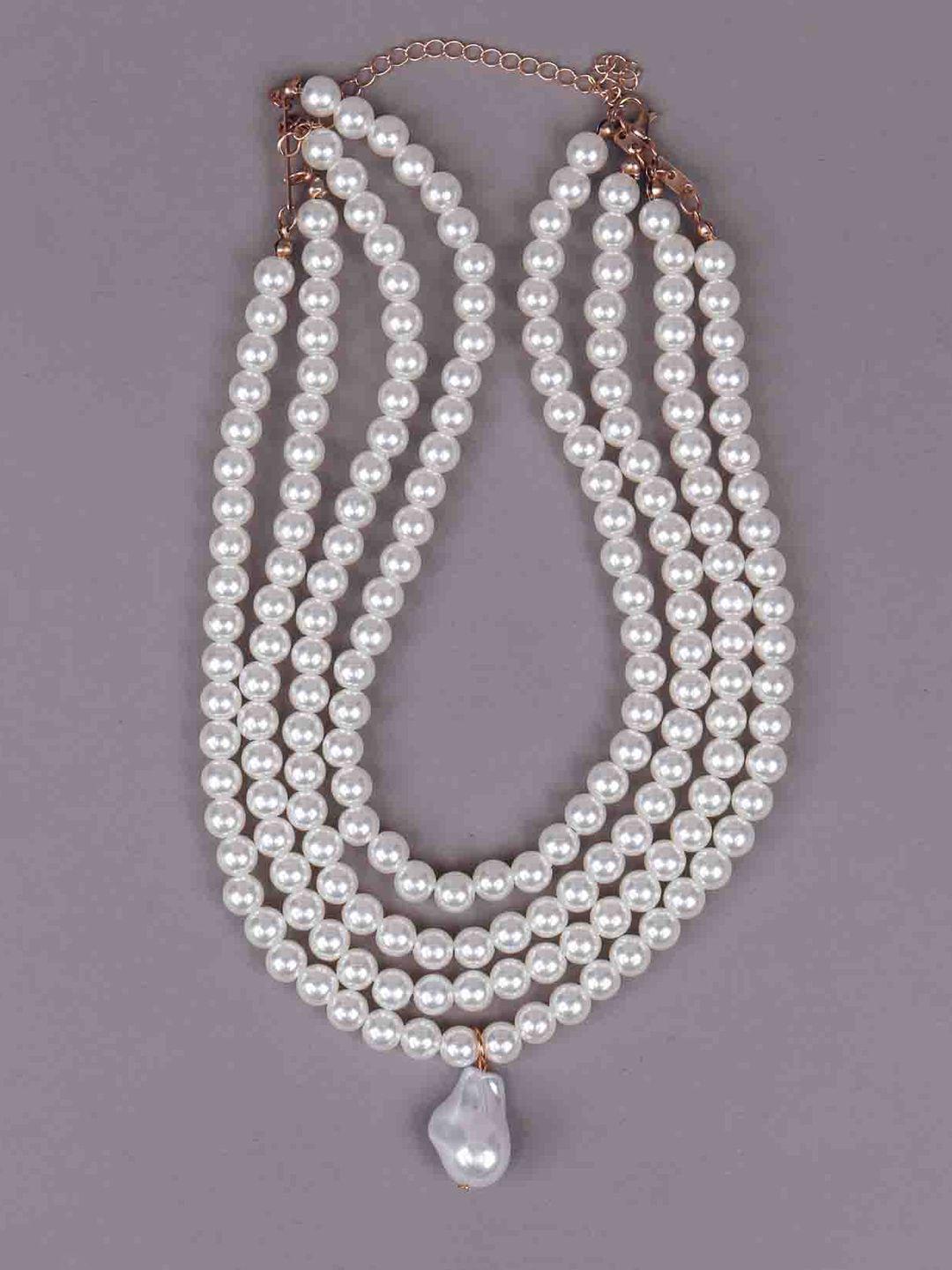odette silver-toned layered pearl necklace