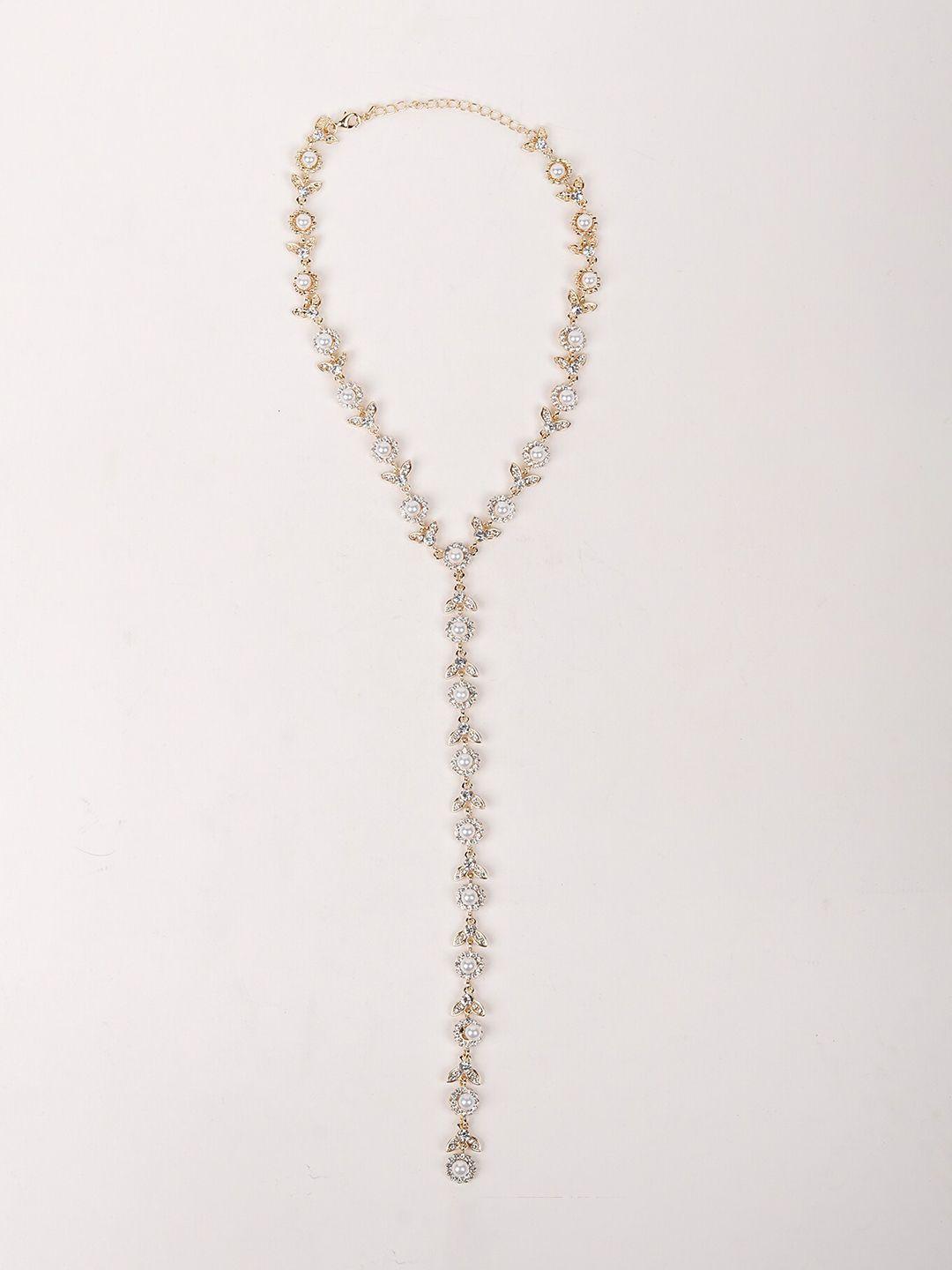 odette silver-toned plunge necklace