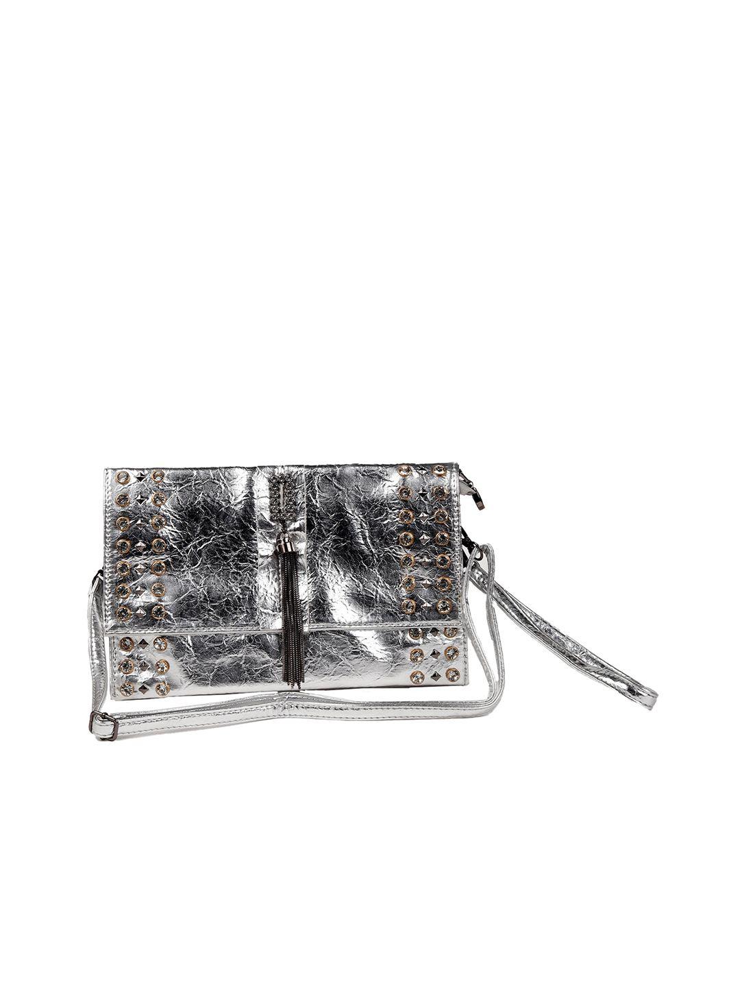 odette silver-toned purse clutch