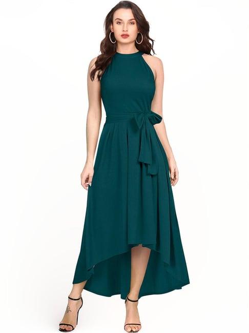 odette teal green high-low dress