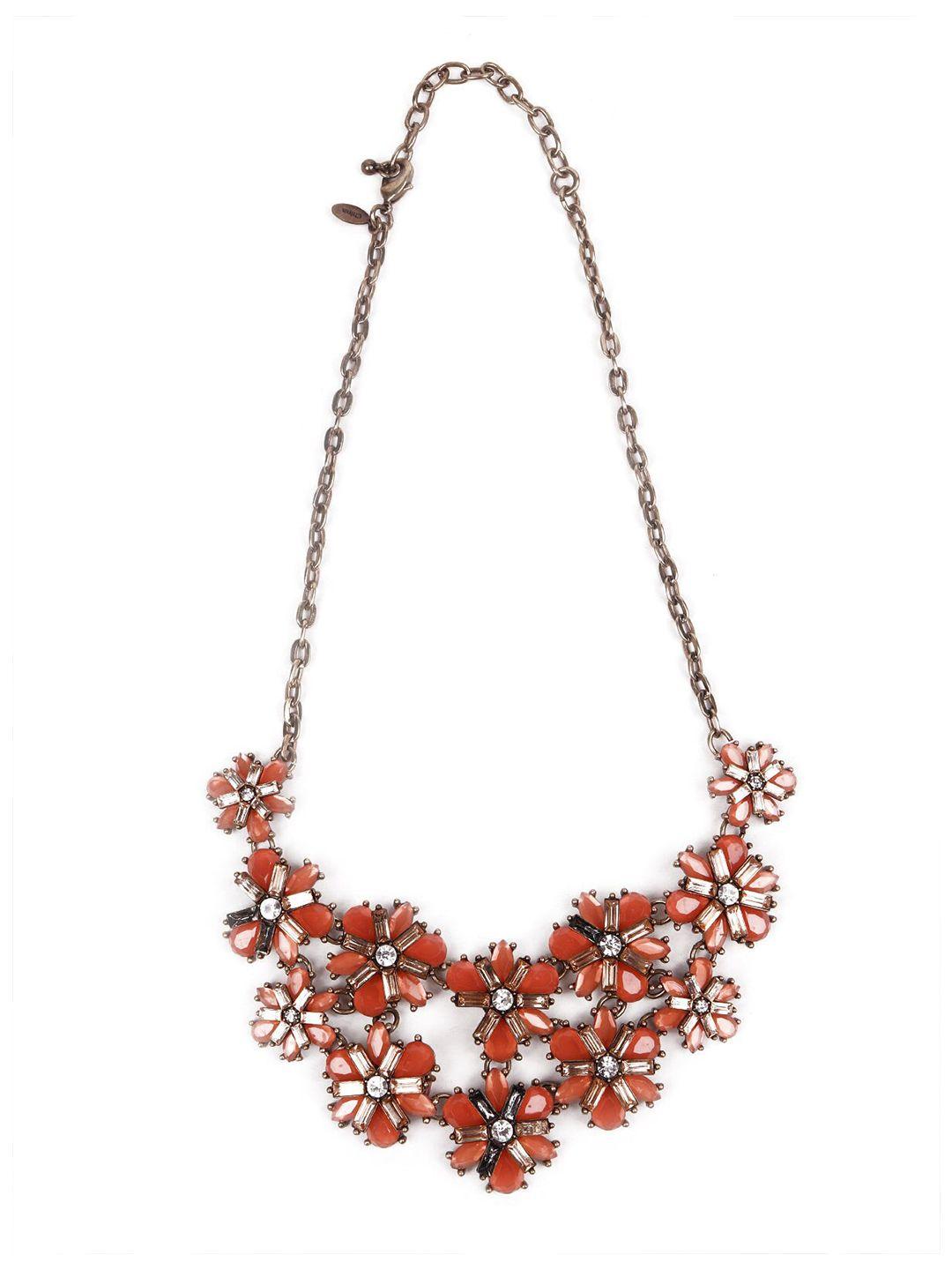 odette transparent & red stone necklace