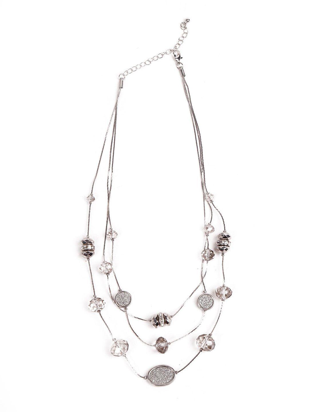 odette transparent & silver-toned layered necklace