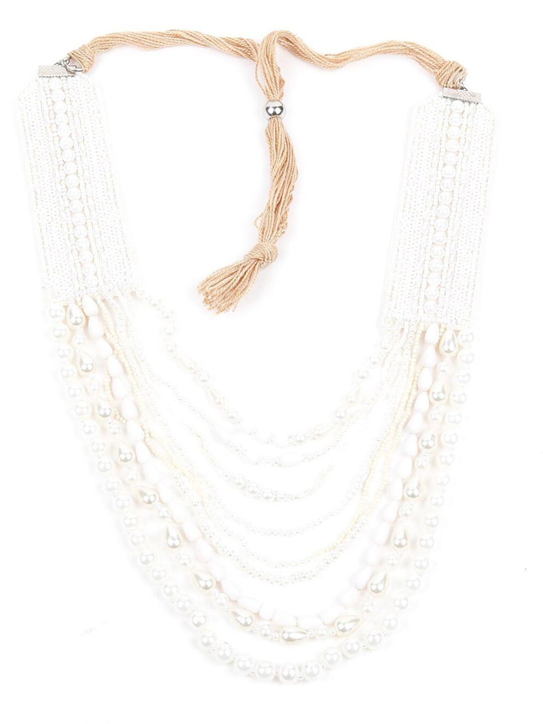 odette white & cream-coloured layered necklace