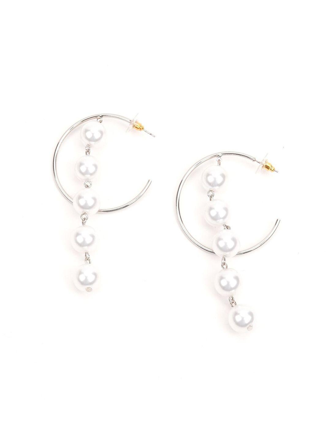 odette white contemporary half hoop earrings