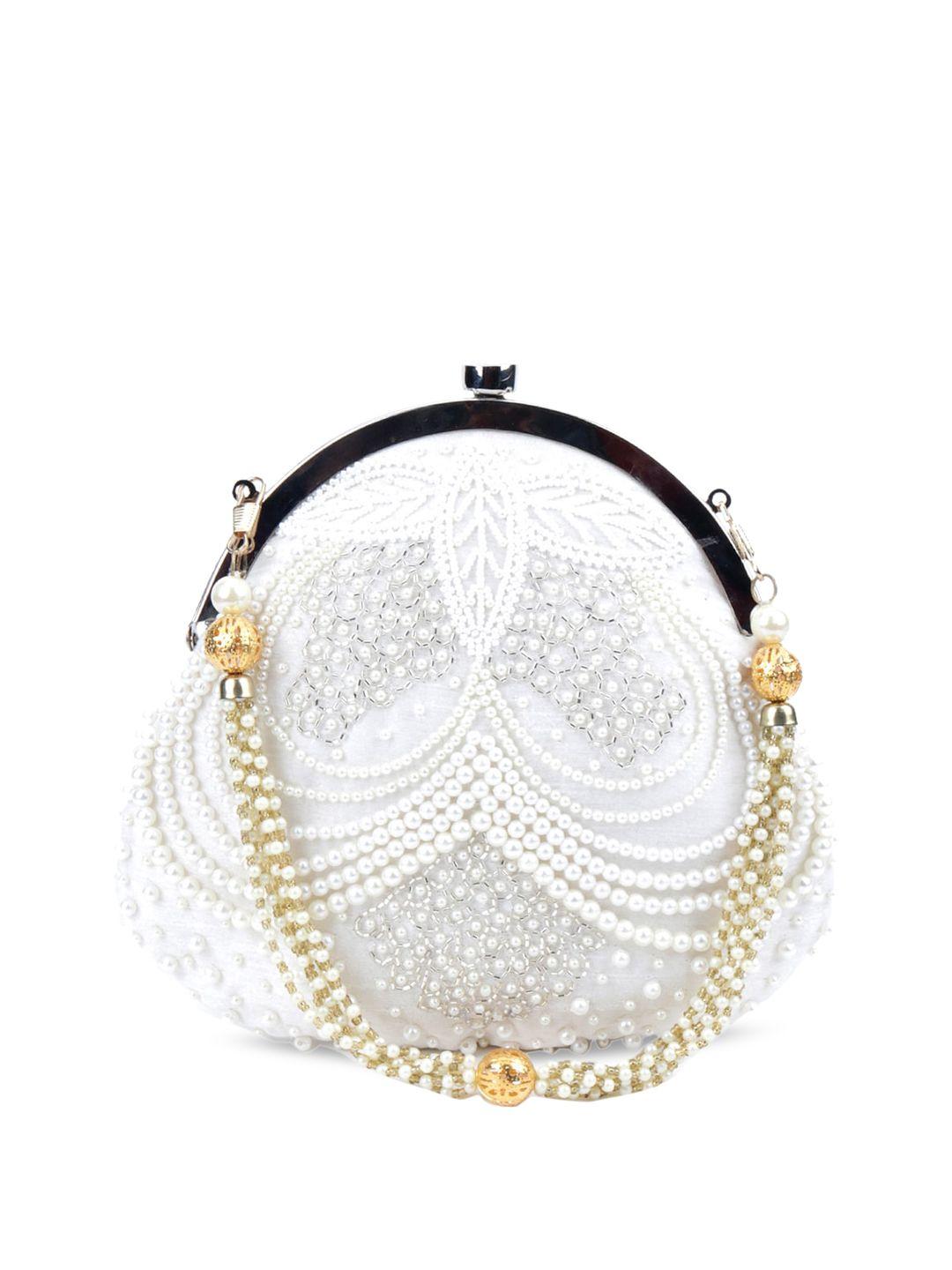 odette white embellished swagger handbag