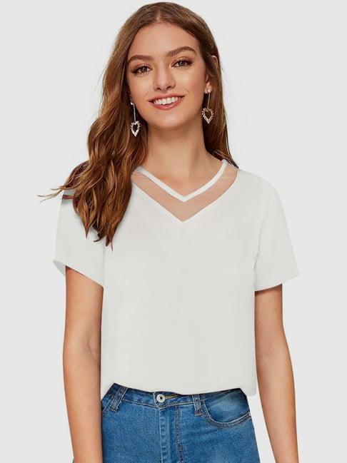 odette white regular fit top