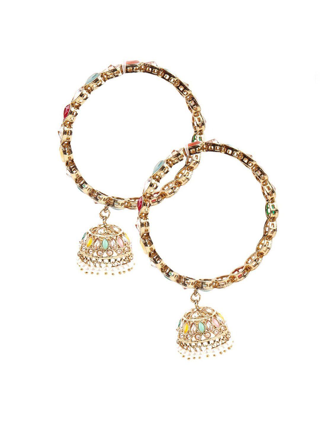 odette women gold-toned & multicoloured bangle-style bracelet