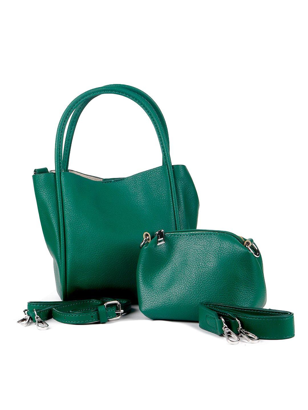odette women green leather oversized structured handheld bag