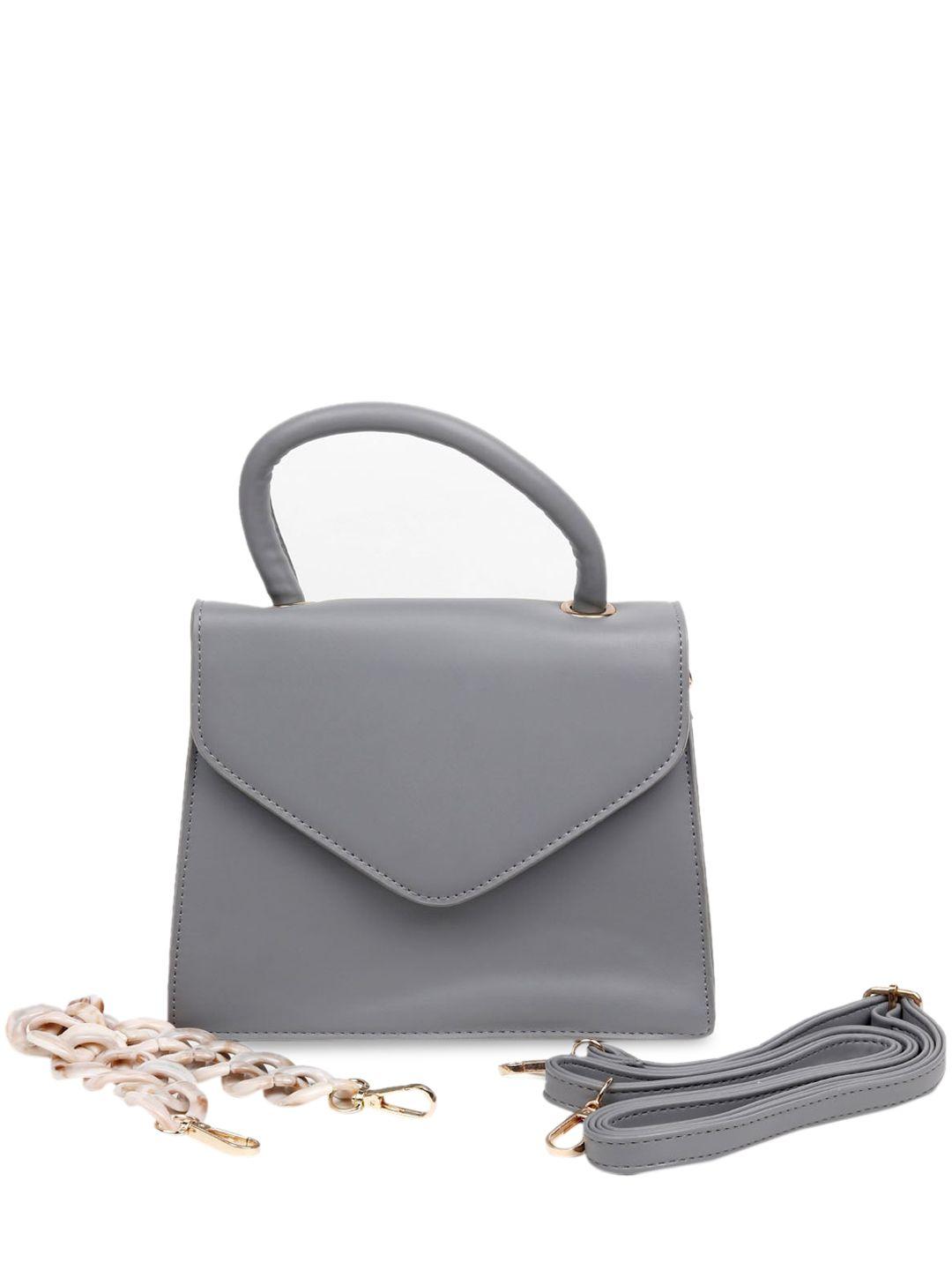 odette women grey structured handheld bag