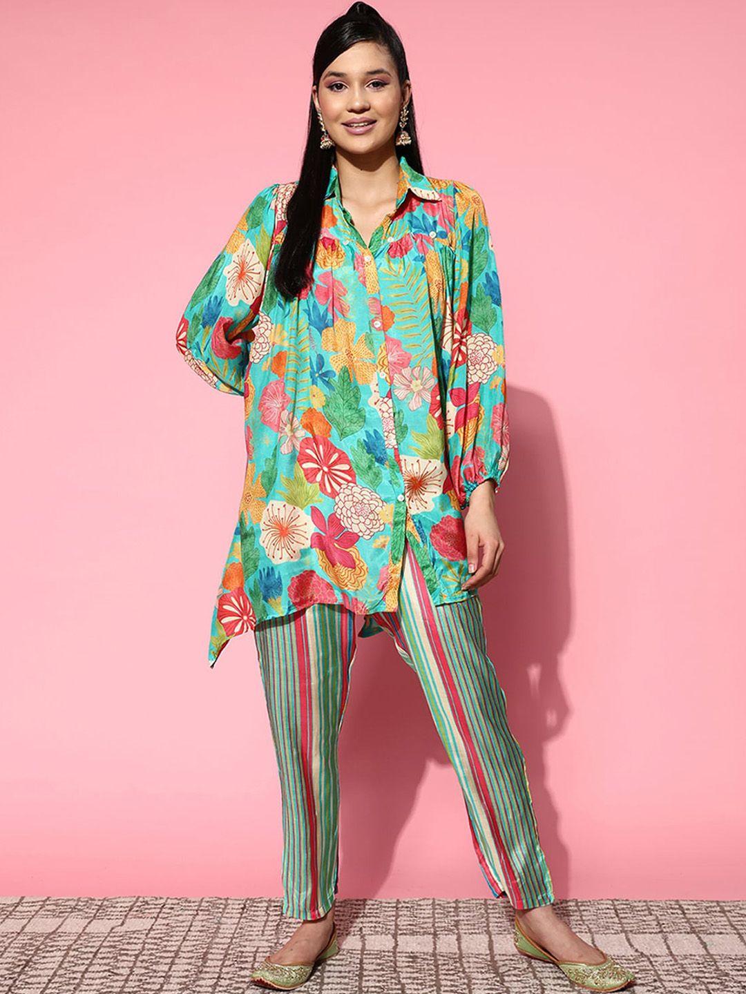 odette women printed shirt with trouser co-ords