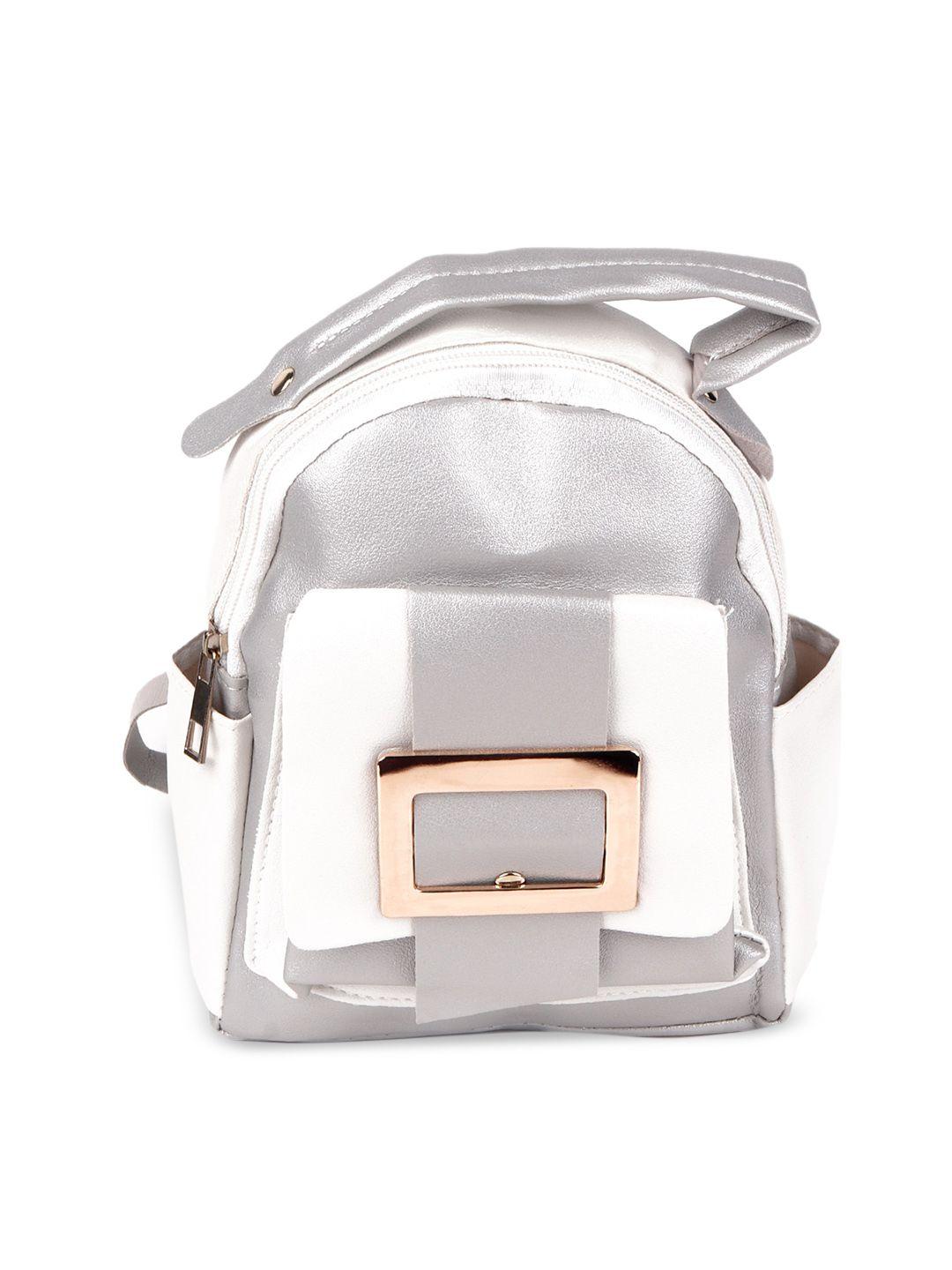 odette women silver-toned small backpack