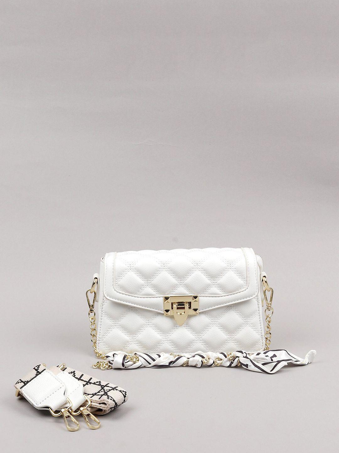 odette women white pu structured handheld bag