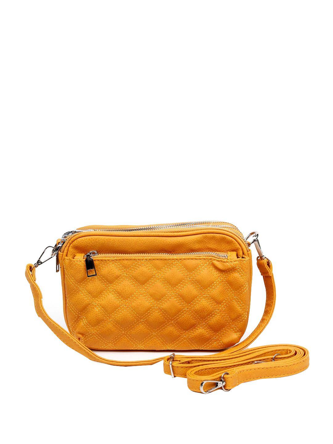 odette yellow quilted structured sling bag