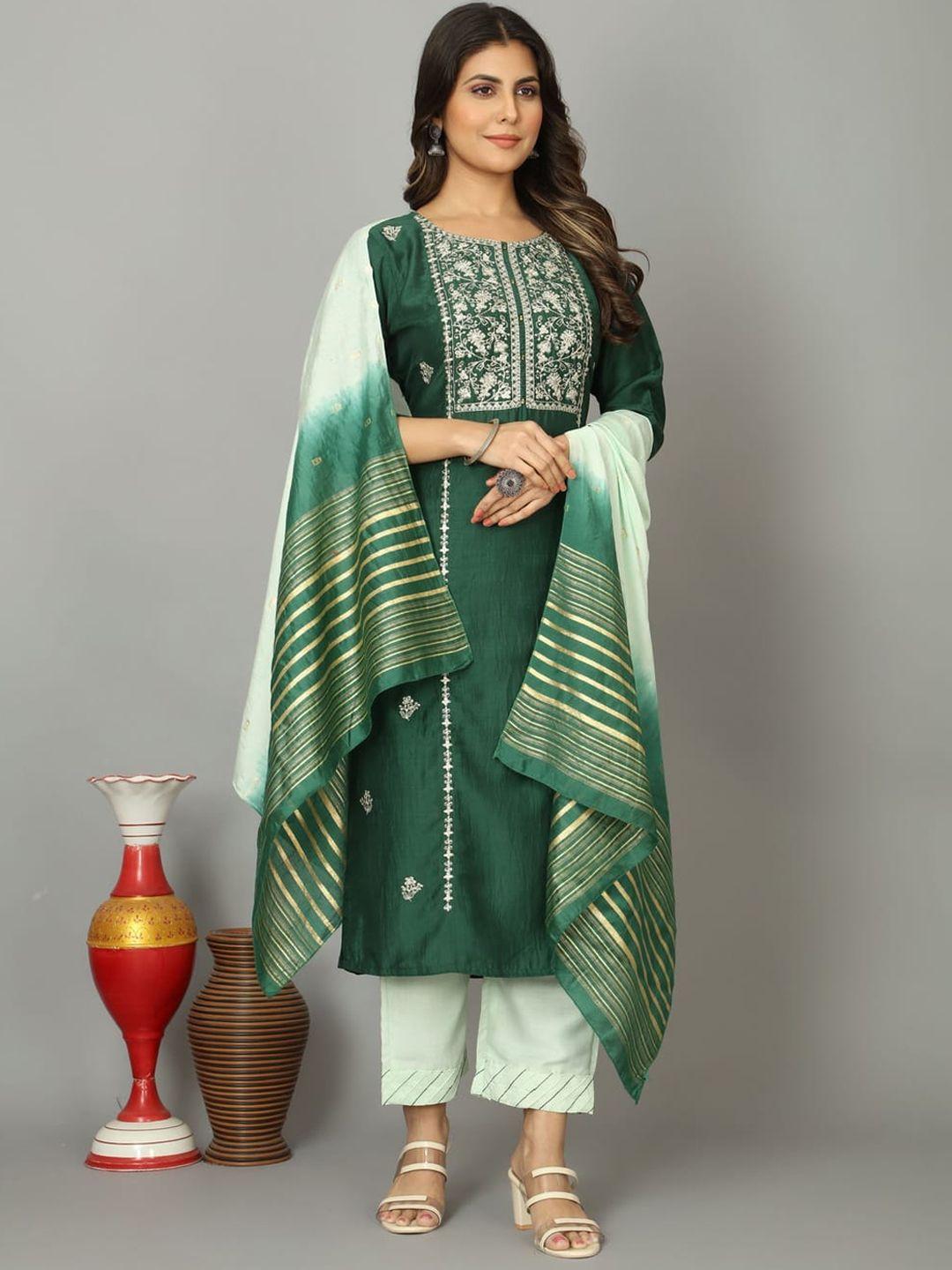 oequal women green pure cotton silk blend