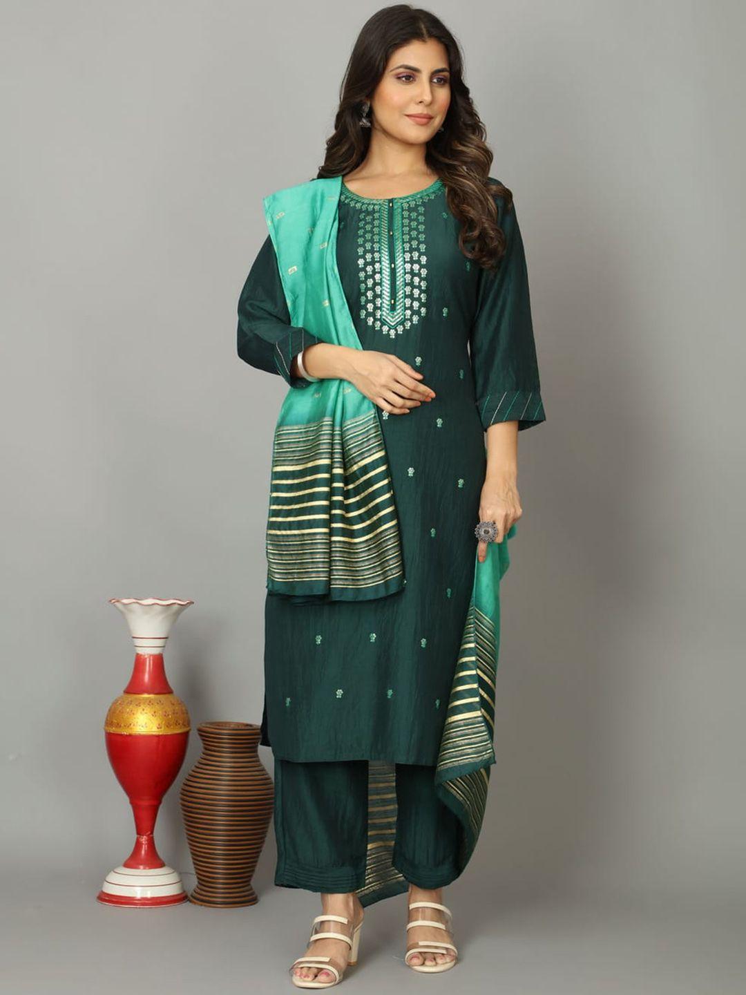 oequal women green pure cotton silk blend