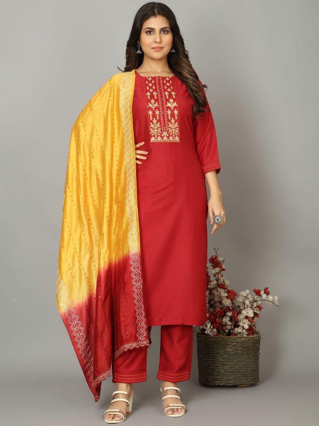 oequal women red pure cotton silk blend