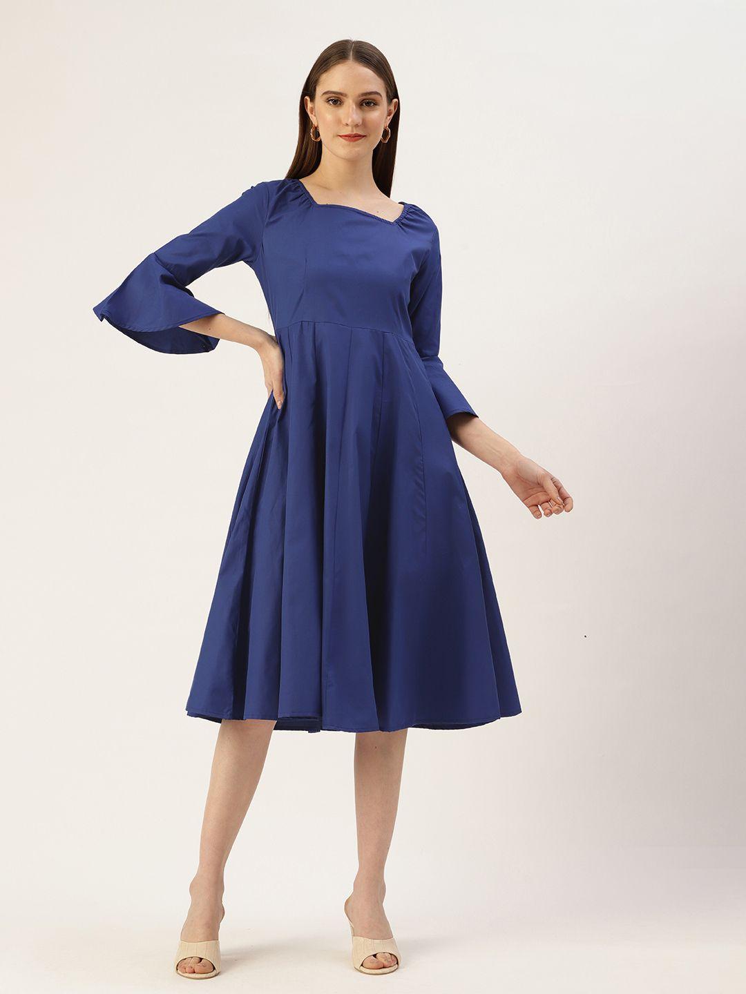 off label blue a-line midi dress