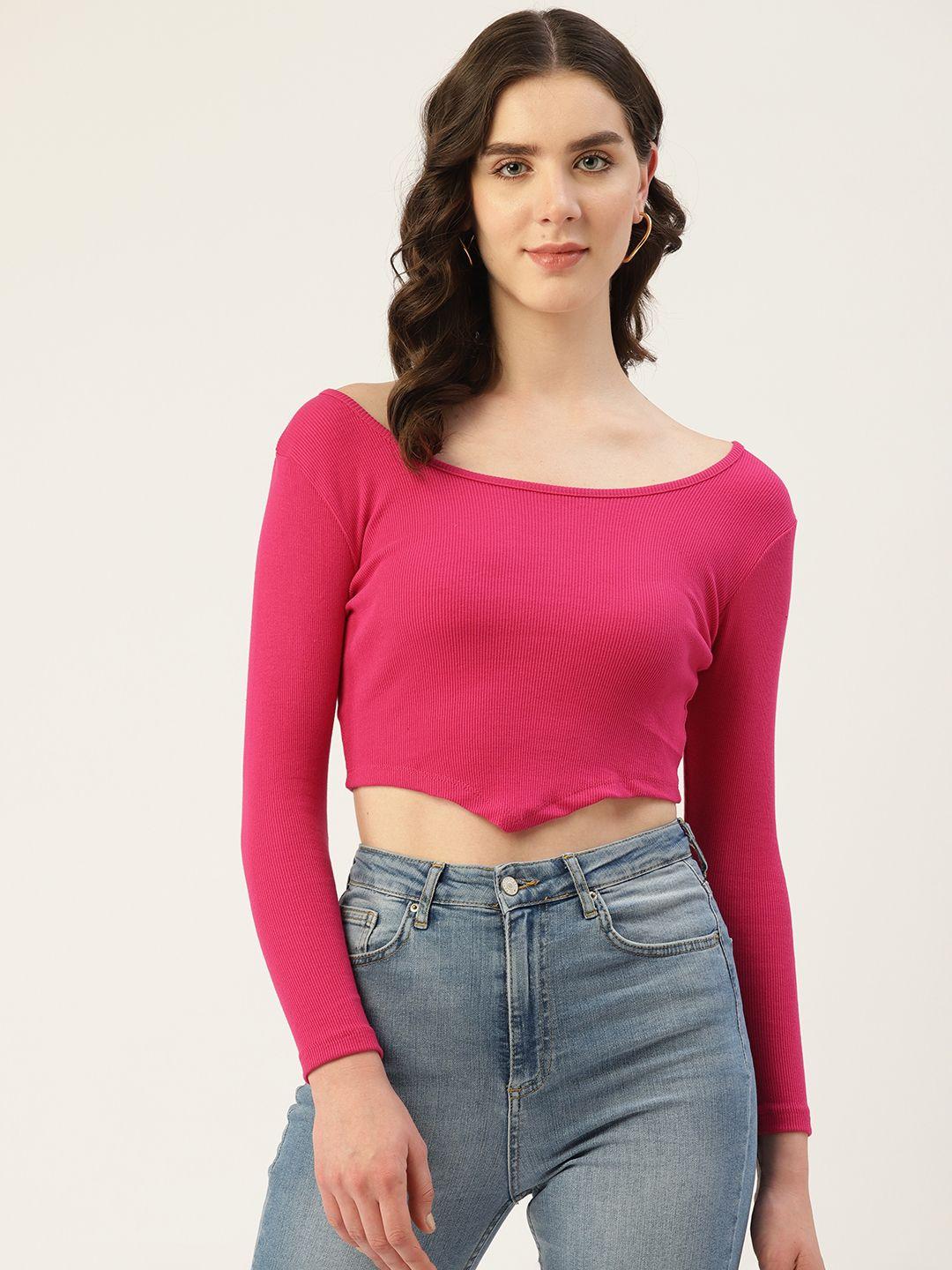 off label ribbed fitted crop top