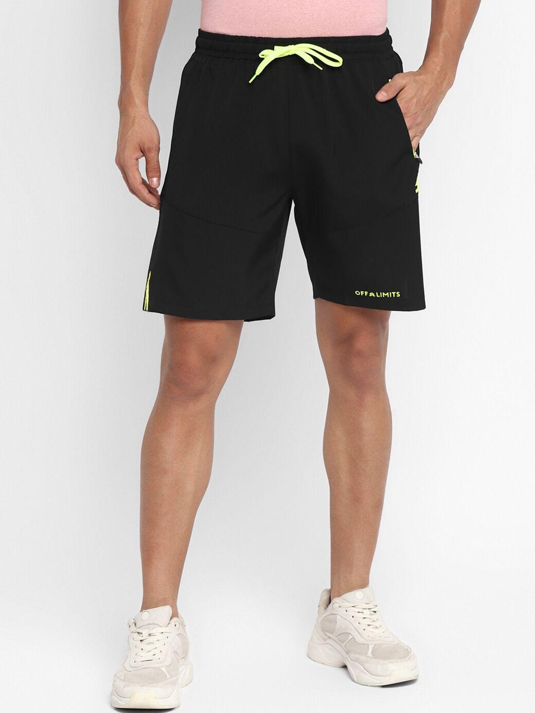 off limits men colourblocked training or gym cotton sports shorts