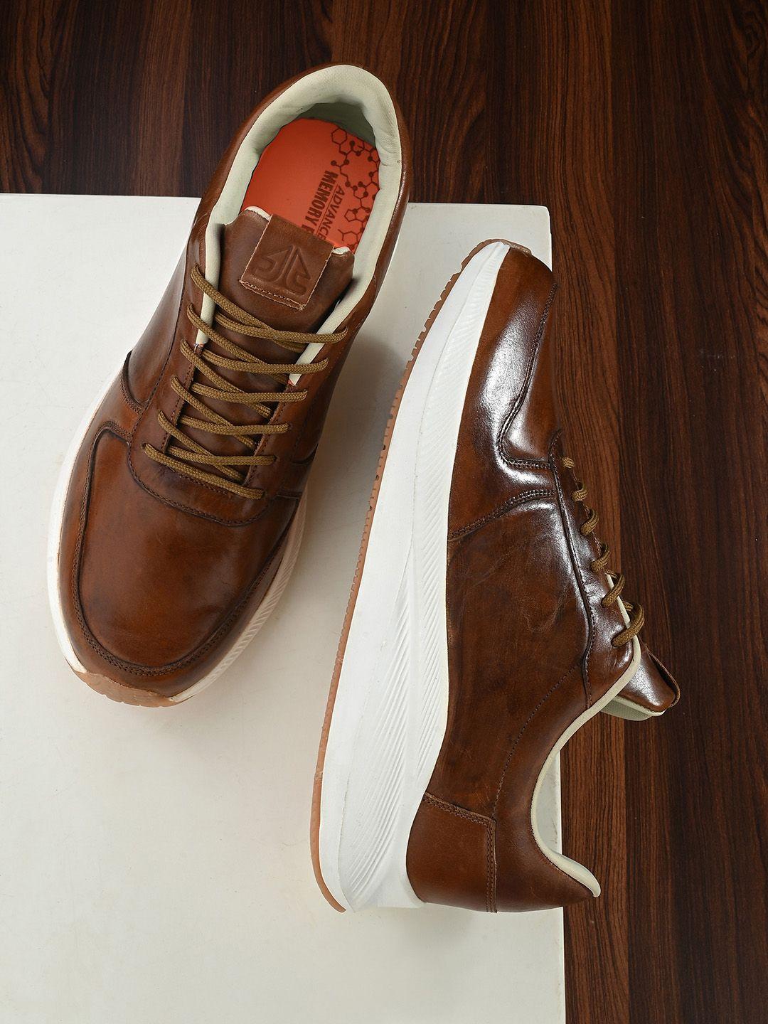 off limits men tan leather sneakers